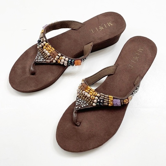 Mixit beaded platform sandals - Picture 2 of 7